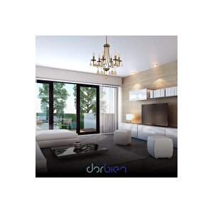 Av-7013-127-6e Eskitme Kaplama Modern Avize E14 Metal Kristal 50 Cm