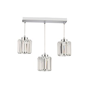 Av-7013-383-3s-k Krom Kaplama Modern Avize E27 Metal Kristal 30x12 Cm