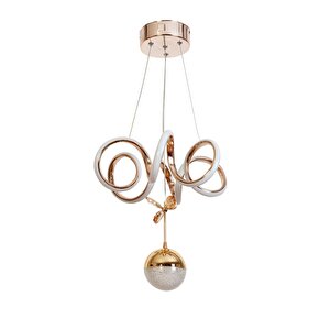 Av-7014-6141-6bkr-1tk Bakır Kaplama Modern Avize Led Alüminyum Silikon 33x33 Cm