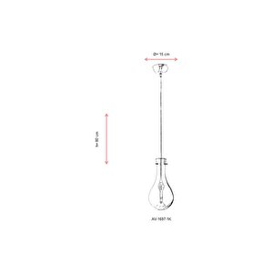 Avonni Av-1697-1k Krom Kaplama Modern Avize E14 Metal Cam 15 Cm
