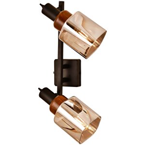 Ar-1920-2y-bsy Siyah Boya Modern Avize E27 Metal Ahşap 50x35 Cm