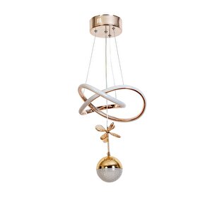 Av-7014-6130-2bkr-1tk Bakır Kaplama Modern Avize Led Alüminyum Silikon 27x27 Cm