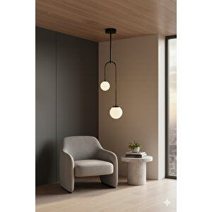 Avonni Av-1897-2bsy Siyah Boya Modern Avize G9 Metal Cam 20x12 Cm