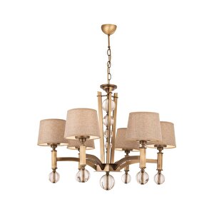 Av-35002-6es Eskitme Kaplama Modern Avize E27 Metal Cam 80 Cm