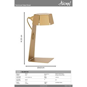 Ml-34002-bsa Sarı Boya Masa Lambası E27 Metal 13x15 Cm