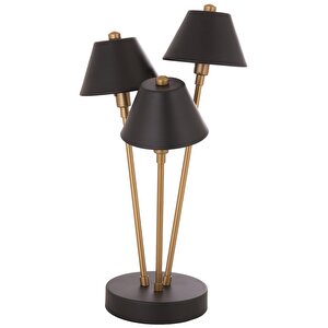 Ml-9147-3bsy Eskitme/siyah Kaplama/boya Masa Lambası E27 Metal 25 Cm