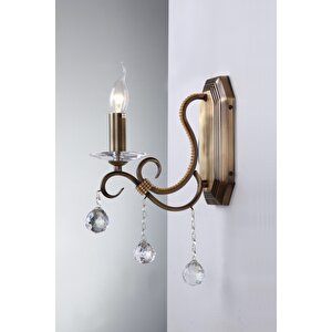 Ap-1371-1e Eskitme Kaplama Aplik E14 Metal Kristal 26x6 Cm