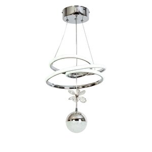 Av-7014-6139-3k-1tk Krom Kaplama Modern Avize Led Alüminyum Silikon 32x32 Cm