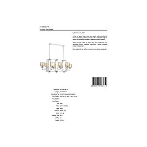 Avonni Av-4285-8k-ym Krom Kaplama Modern Avize E27 Metal Cam 110x60 Cm