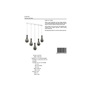 Avonni Av-1697-5ky Krom Kaplama Modern Avize E14 Metal Cam 80x15 Cm