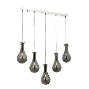 Avonni Av-1697-5ky Krom Kaplama Modern Avize E14 Metal Cam 80x15 Cm