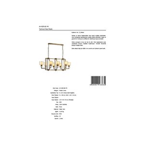 Avonni Av-4285-8e-ym Eskitme Kaplama Modern Avize E27 Metal Cam 110x60 Cm