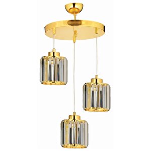 Av-7013-383-3y-s Gold Kaplama Modern Avize E27 Metal Kristal 30 Cm