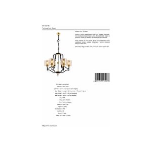 Av-4162-6e Eskitme Kaplama Modern Avize E27 Metal Cam 62 Cm