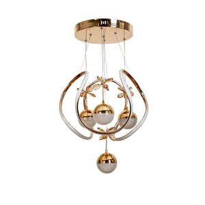 Av-7014-6118-3bkr-4tk Bakır Kaplama Modern Avize Led Alüminyum Silikon 48x48 Cm