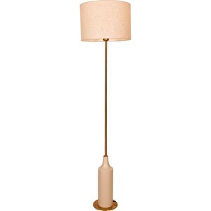 Lm-33004-krm Krem/eskitme Boya/kaplama Lambader E27 Ahşap Kumaş 40 Cm