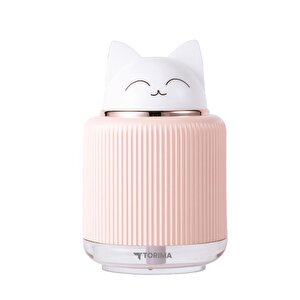Hava Nemlendiricisi Buhar Makinesi Gece Lambalı Kedi Figürlü 300 Ml H8 Pembe