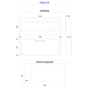 Zaya Pagla 130 - Isıtmalı Elektrikli Şömine