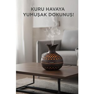 Hava Nemlendiricisi Led Işıklı Flower Ultrasonik 300 Ml H15 Koyu Kahverengi