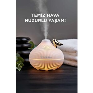Hava Nemlendiricisi Buhar Makinesi Gece Lambalı Ultrasonik H12 Beyaz