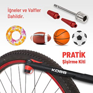 Kobb Kb21 87 Psi Bisiklet Lastik Şişirme Taşınabilir Mini El Pompası + Bisiklet Montaj Aparatı