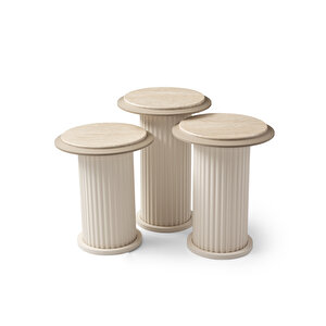 Bohem Ece Zi̇gon Sehpa, Ekru-traverten