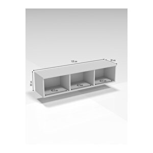 Bohem 135 Cm 3 Kapaklı Şık Mdf Kapaklı Duvar Tv Ünitesi, Model 1 Model 1