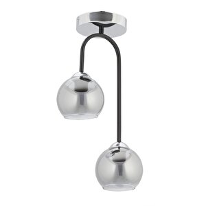 Avonni Av-7013-450-2k Krom/siyah Kaplama Modern Avize E27 Metal Cam 27 Cm