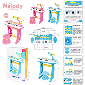 Vardem 24 Tuşlu Mini Piyano Mp3 Ve Mikrofonlu Bao-3132c Pembe