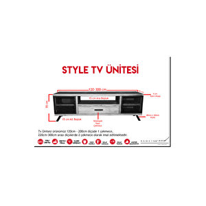 Style Doğal Ahşap Çekmeceli̇ Tv Üni̇tesi̇ - 210cm 210 cm