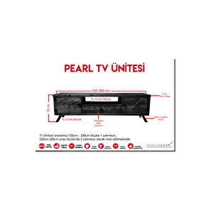 Deryawood Pearl Doğal Ahşap Çekmeceli̇ Tv Üni̇tesi̇ - 230cm