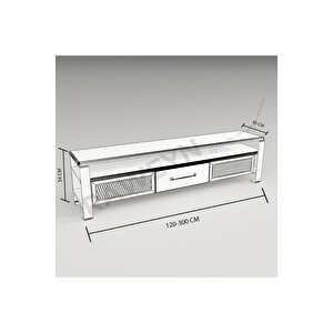 Deryawood Iron Doğal Ahşap Çekmeceli̇ Tv Üni̇tesi̇ - 240cm
