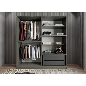 Kale Sürgülü Gardırop Antrasit G.r.k_2_120cm 120 cm