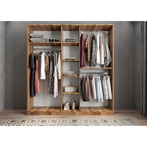 Eko Bar Beş Kapaklı Gardırop Ceviz G.b.e_3_150cm 150 cm