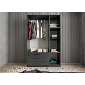 Life Üç Kapaklı Gardırop Antrasit G.u.l_2_135cm 135 cm