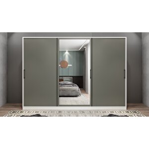 Işıltı Sürgülü Gardırop Beyaz&füme G.r.i_11_180cm 180 cm