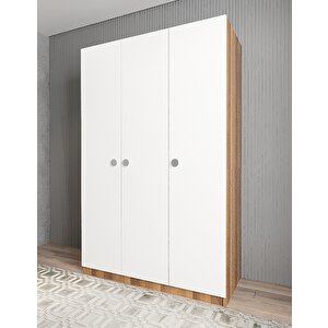 Bar Üç Kapaklı Gardırop Ceviz&beyaz G.u.b_10_120cm 120 cm