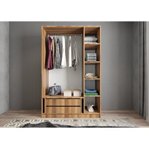 Bar Üç Kapaklı Gardırop Ceviz&beyaz G.u.b_10_105cm 105 cm