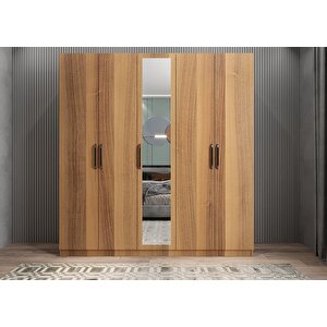 Bar Beş Kapaklı Gardırop Ceviz G.b.l_3_150cm 150 cm