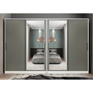 Yıldız Sürgülü Gardırop Beyaz&antrasit G.r.y_6_360 360 cm