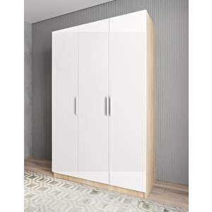 Bar Üç Kapaklı Gardırop Meşe&beyaz G.u.b_7_120cm 120 cm