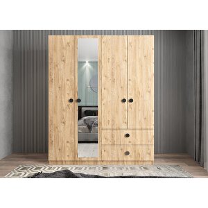 Harika Dört Kapaklı Gardırop Çam G.d.h_3_180cm 180 cm