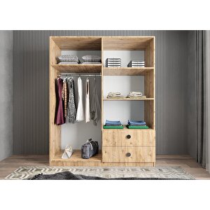 Harika Dört Kapaklı Gardırop Çam G.d.h_3_140cm 140 cm