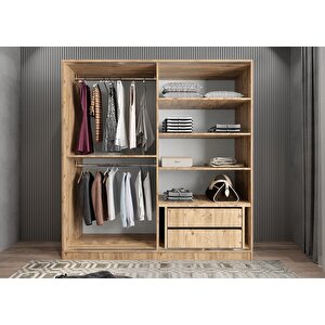 Kale Sürgülü Gardırop Çam G.r.k_4_180cm 180 cm