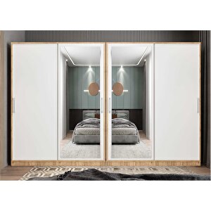 Yıldız Sürgülü Gardırop Çam&beyaz G.r.y_8_240cm