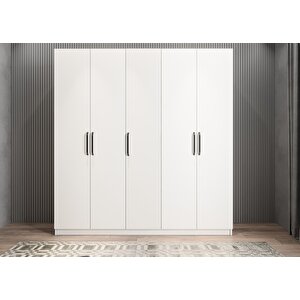 Eko Bar Beş Kapaklı Gardırop Beyaz G.b.e_1_200cm 200 cm