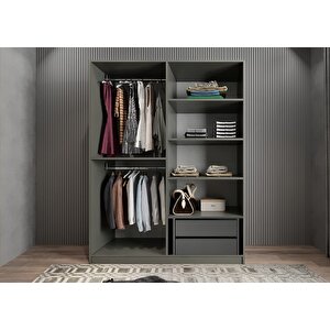 Trend Dört Kapaklı Gardırop Antrasit G.d.t_2_160cm 160 cm