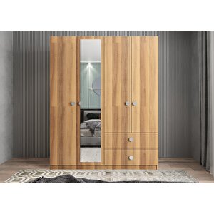 Harika Dört Kapaklı Gardırop Ceviz G.d.h_5_140cm 140 cm