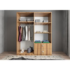 Harika Dört Kapaklı Gardırop Ceviz G.d.h_5_140cm 140 cm