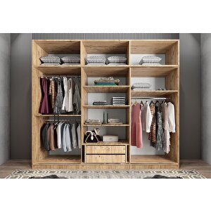 Zirve Sürgülü Gardırop Çam G.r.z_4_180cm 180 cm